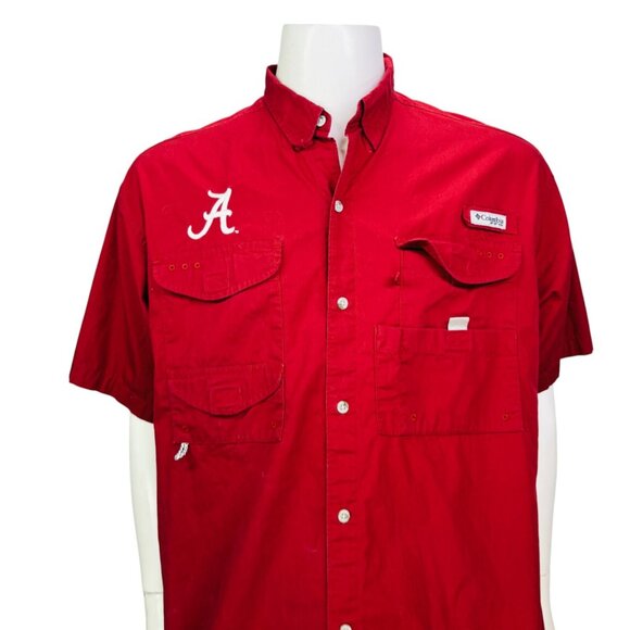 Alabama Crimson Tide Columbia Bonehead Button-Up Shirt Outdoor Approx Size L - Picture 4 of 12